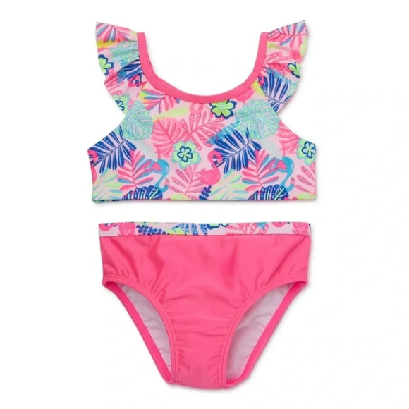 Wonder Nation Baby Toddler Girl Palm Bikini Swimsuit 2T - Picture 1 of 7